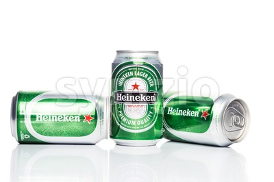 KUALA LUMPUR, February 24, 2016: Heineken is the market leader of the premium beer segment in Malaysia. Heineken is marketed by GAB Bhd. Stock Photo