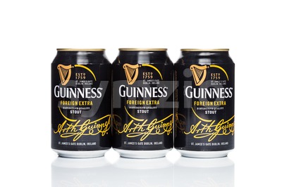 KUALA LUMPUR, February 24, 2016: Guinness Stout maintain its market leader position in Malaysia with 57% share in the stout segment of the beer Stock Photo