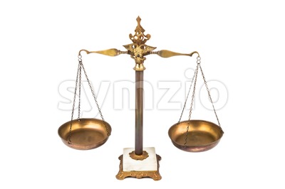 Balanced scale, a symbol of justice and fairness Stock Photo