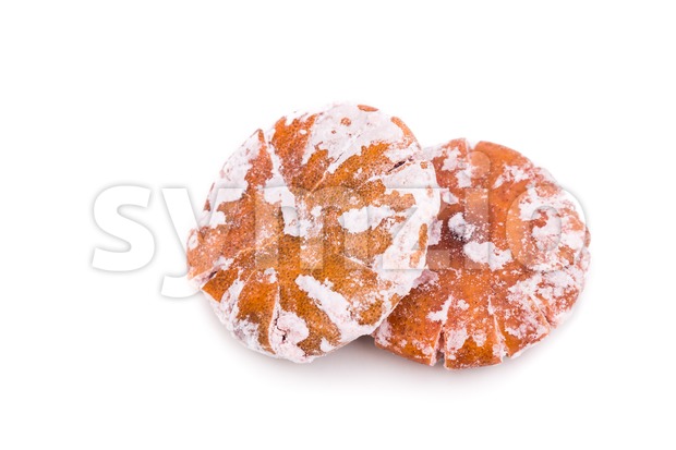 Dried sweetened tangerine, an common ingredient in traditional Chinese medicine Stock Photo