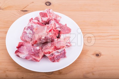 Raw fresh pork bones, a common ingredients in Chinese cooking Stock Photo