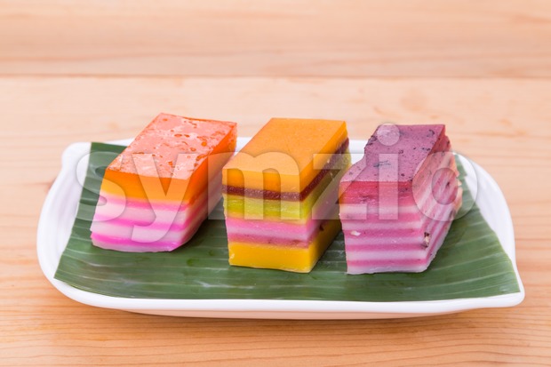 Malaysia popular assorted kuih lapis sweet dessert Stock Photo