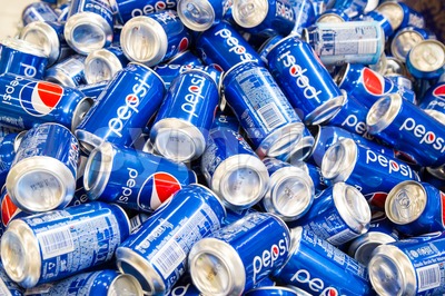 KUALA LUMPUR, MALAYSIA, April 16, 2016: Pepsi is bottled and distributed by Permanis Sandilands Sdn Bhd in Malaysia.  It is the second largest cola Stock Photo
