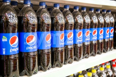 KUALA LUMPUR, MALAYSIA, April 16, 2016: Pepsi is bottled and distributed by Permanis Sandilands Sdn Bhd in Malaysia.  It is the second largest cola Stock Photo