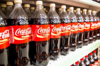 KUALA LUMPUR, MALAYSIA, April 16, 2016: Coca Cola maintain its leadership position in the Malaysia cola soft-drink market, according to latest retail  Stock Photo