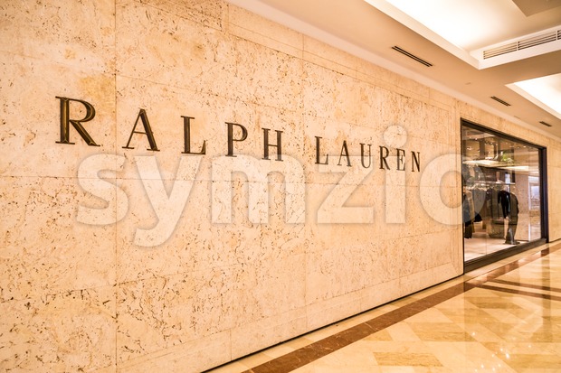 KUALA LUMPUR, MALAYSIA, May 20, 2016:  Ralph Lauren signage on their outlet at KLCC, Kuala Lumpur.  Ralph Lauren corporation is a global Stock Photo