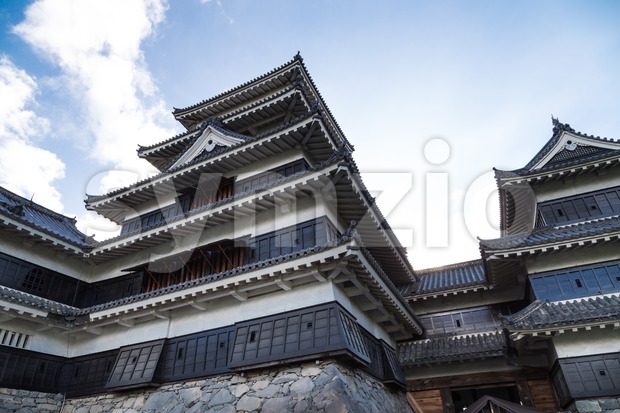 Matsumoto castle against blue sky during summer Stock Photo