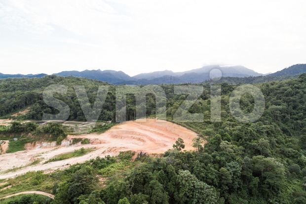 Tropical jungle clearing for development Stock Photo