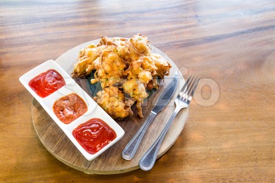 Cucur bawang or onion fritters, popular Malaysia food Stock Photo