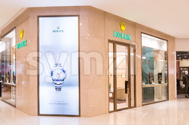 KUALA LUMPUR, MALAYSIA -  January 29, 2017: Rolex SA with its outlet in Kuala Lumpur, retail and service wristwatches ...