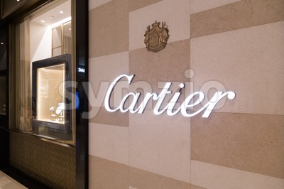 KUALA LUMPUR, MALAYSIA -  January 29, 2017: Cartier, upmarket retailer specializing in fine jewelry, gifts & luxury timepieces in classic designs Stock Photo