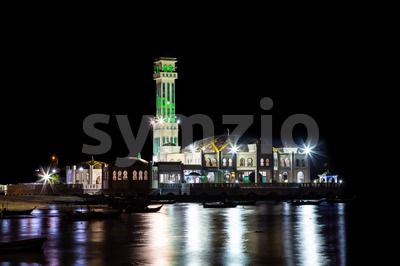 PENANG, MALAYSIA, December 25, 2015: Tanjung Bungah Floating Mosque is one of the popular tourist attraction in Penang. Stock Photo