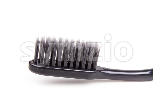 Closeup of toothbrush charcoal soft and slim tapered bristle Stock Photo