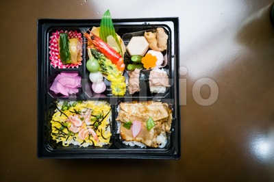 Japanese delivery lunch box for convenience dining Stock Photo