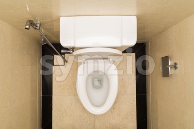Modern and hygienic toilet bowl with bidet in bathroom Stock Photo
