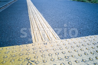 Outdoor pedestrian tactile facility for visually impaired people Stock Photo