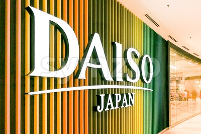KUALA LUMPUR, Malaysia, June 25, 2017:  Daiso or The Daiso is a large franchise of 100-yen shops founded in Japan, owned by Daiso Sangyo Corp. Its Stock Photo
