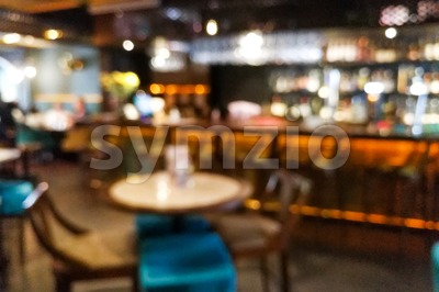 Blur vision perspective view of a drunk person in pub Stock Photo