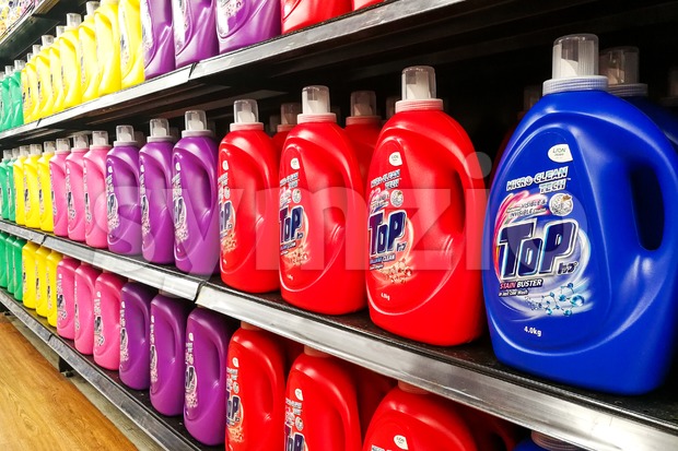 KUALA LUMPUR, Malaysia, August 15, 2017: TOP is the leading Japanese brand liquid detergent from Lion Corporation Japan.  Market challenger in liquid Stock Photo