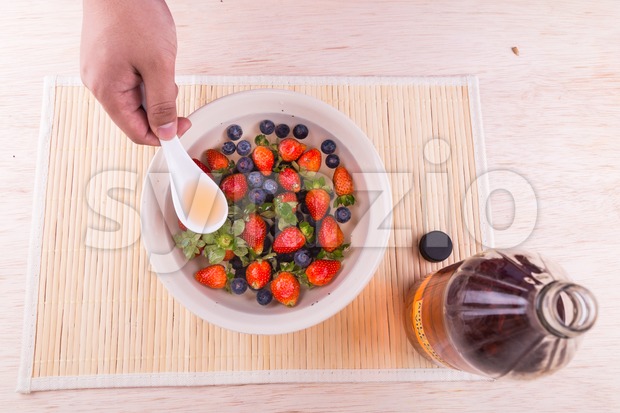 Apple cider vinegar neutralize pesticides found on fruits and vegetable Stock Photo