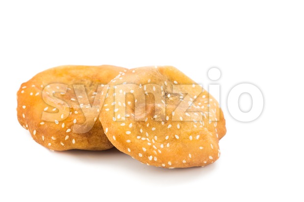Fried bread bun, or known as Ham Chim Peng, popular food in Malaysia and Singapore. Stock Photo